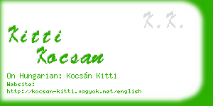 kitti kocsan business card