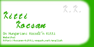 kitti kocsan business card